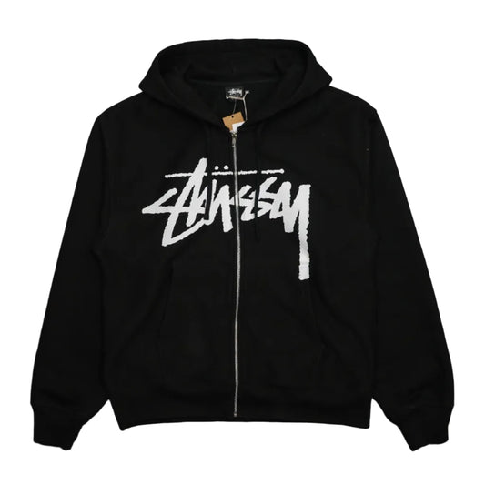 Stussy Stock Zip Black Hoodie