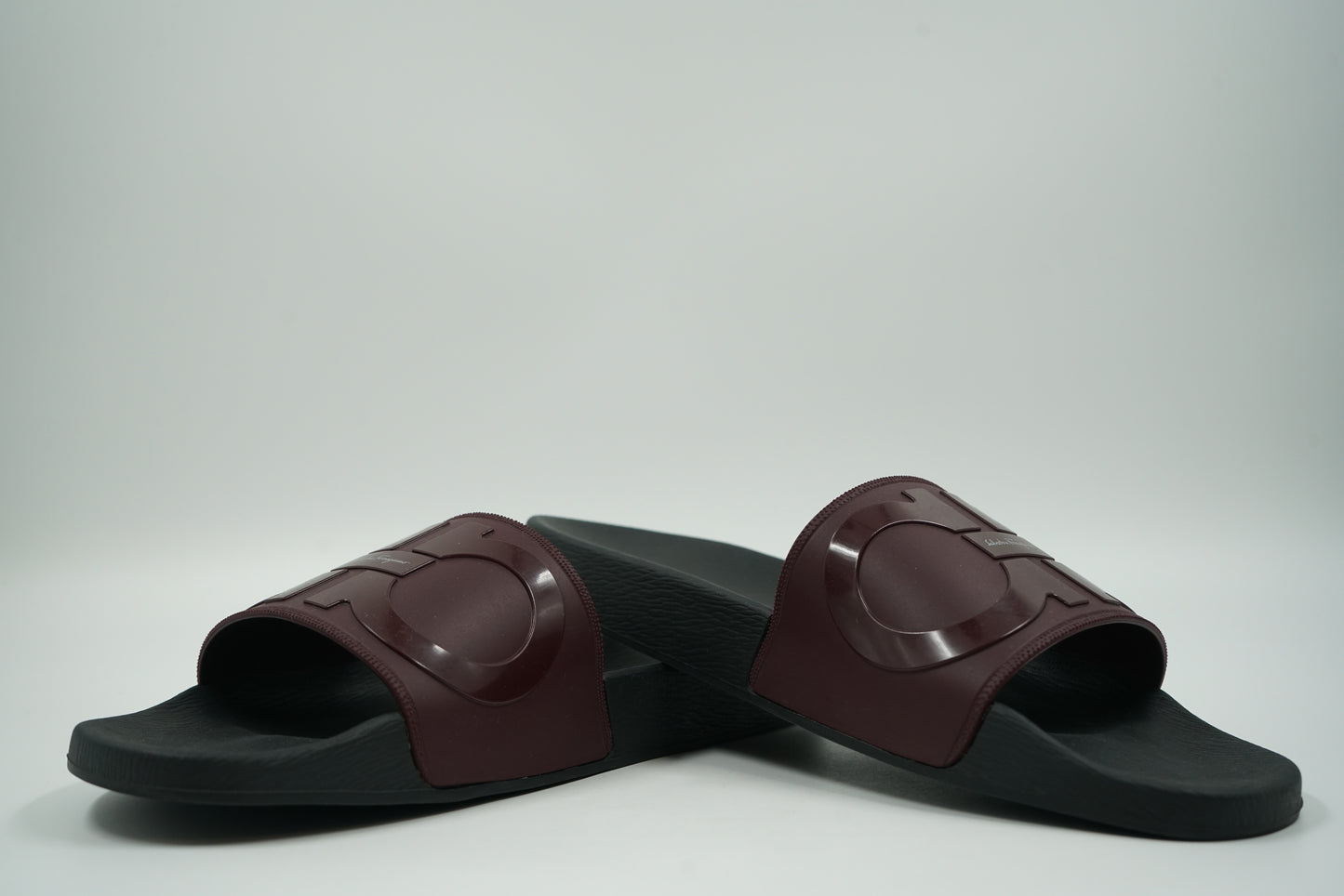 Salvatore Ferragamo Maroon/Black Slides