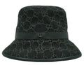 Gucci GG Logo Monogram Black Denim Bucket Hat