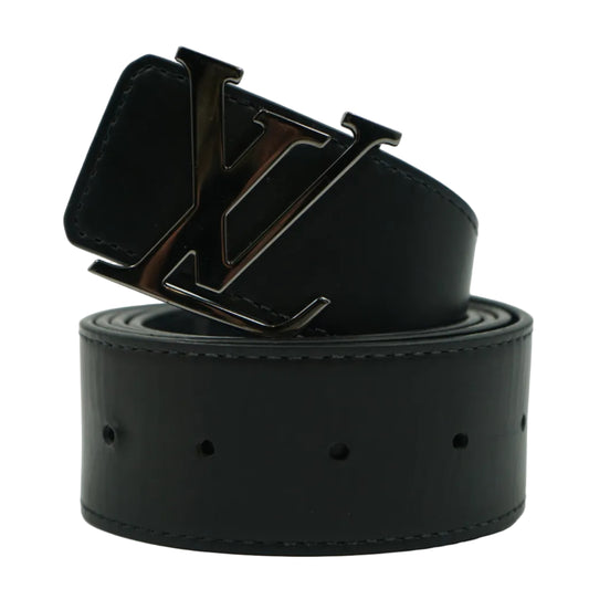 Louis Vuitton Black/Gray Monogram Black Leather Belt