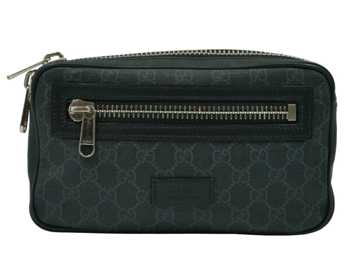 Gucci GG Logo Monogram Supreme Black Belt Bag