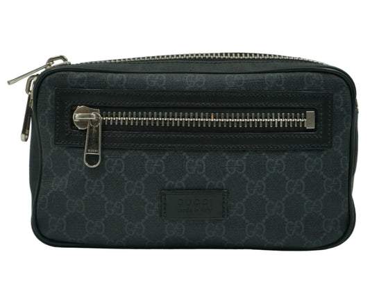 Gucci GG Logo Monogram Supreme Black Belt Bag