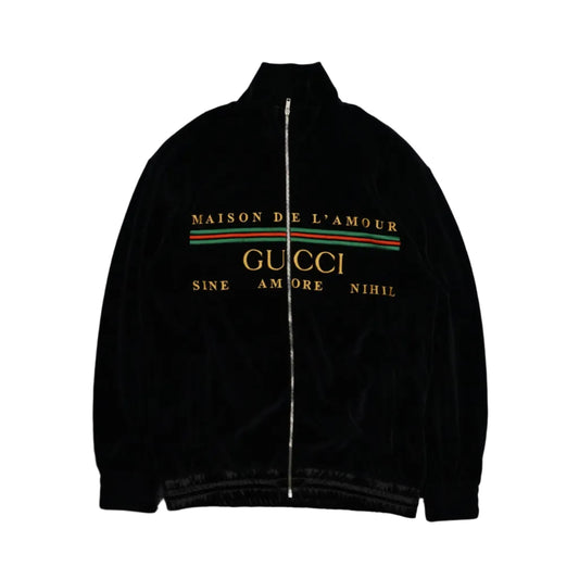 Gucci Maison De Lamour Black Velvet Track Jacket