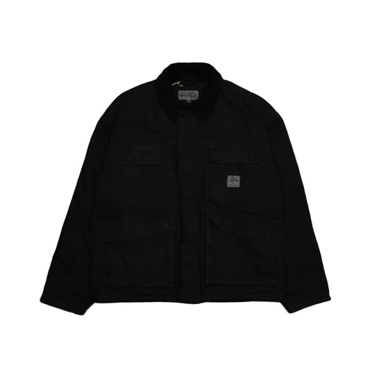 Stussy Black Washed Canvas Workwear Jacket
