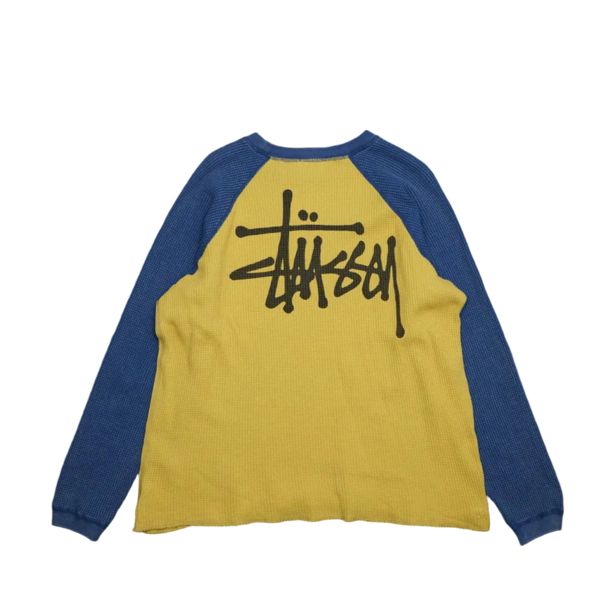 Stussy Thermal 2 Tone Yellow/Blue Raglan Shirt