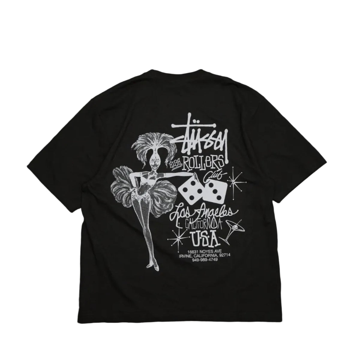 Stussy High Rollers Faded Black T-Shirt