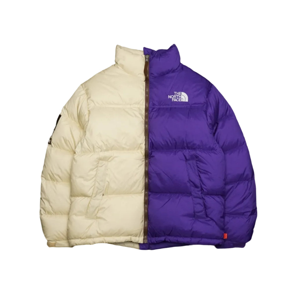 Supreme x The North Face Split Nuptse Tan/Purple Jacket