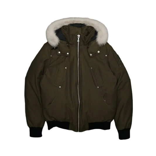 Moose Knuckles Balistic Bomber Green Military Jacket