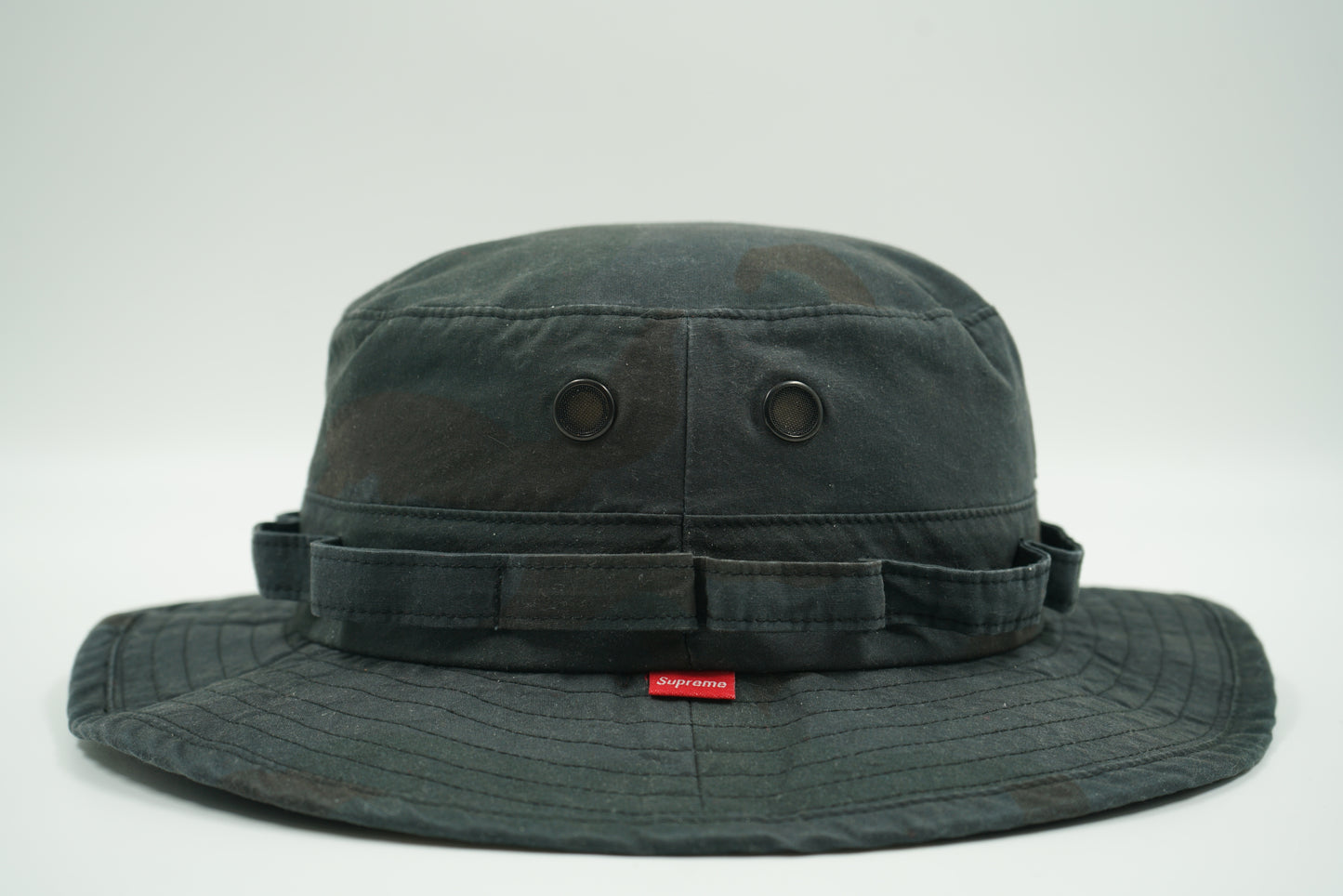 Supreme x Stone Island Black Camo Safari Hat