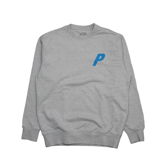 Palace Flocka P Grey/Blue Crewneck