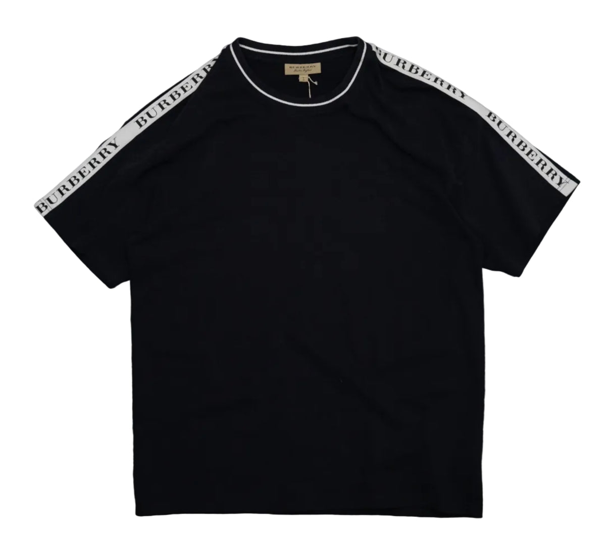 Burberry Shoulder Stripe White Navy Blue T-Shirt