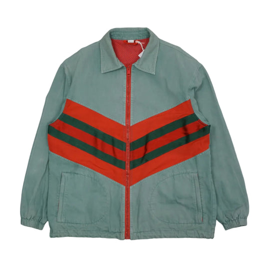 Gucci Contrast Stripe Zipped Green Trackjacket