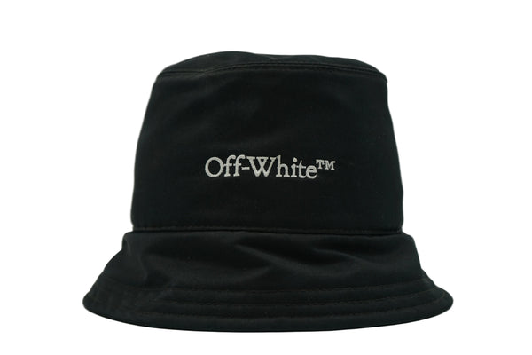 Off-White White Text Logo Black Bucket Hat