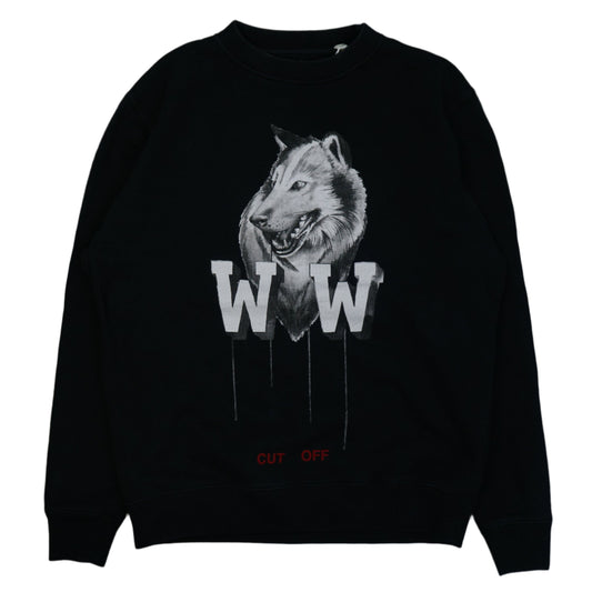 Off-White Wolf "Cut Off" Black Crewneck