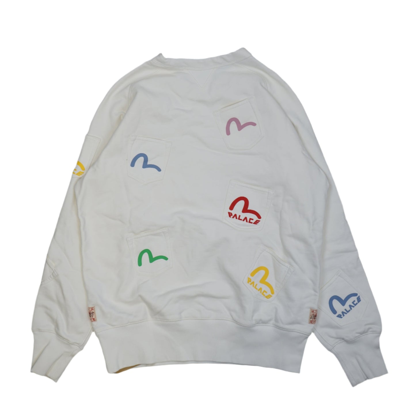 Palace x Evisu Multi Pocket White Crewneck