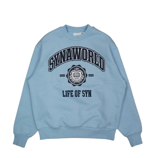 Syna World Collage Logo Light Blue Crewneck