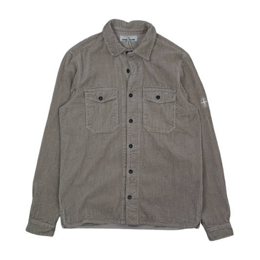 Stone Island Garment Dyed Corduroy Grey Overshirt
