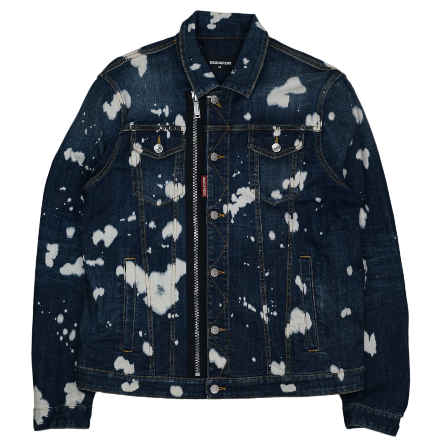 Dsquared2 Bleach Denim Zipper Jacket