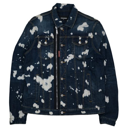 Dsquared2 Bleach Denim Zipper Jacket