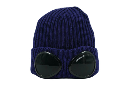 C.P Company Googles Text Blue Beanie