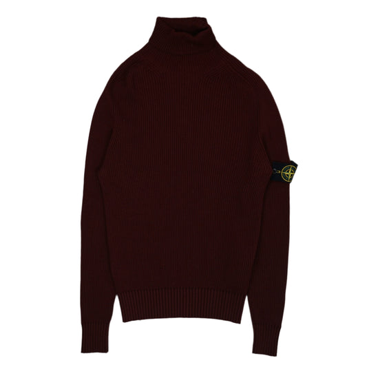 Stone Island Burgundy Knitwear Turtleneck