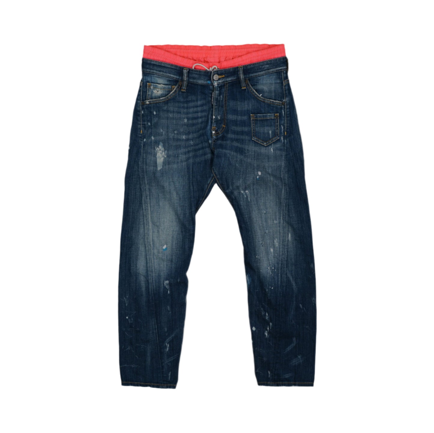 Dsquared2 Pink Shorts Blue/White Stains Blue Jeans