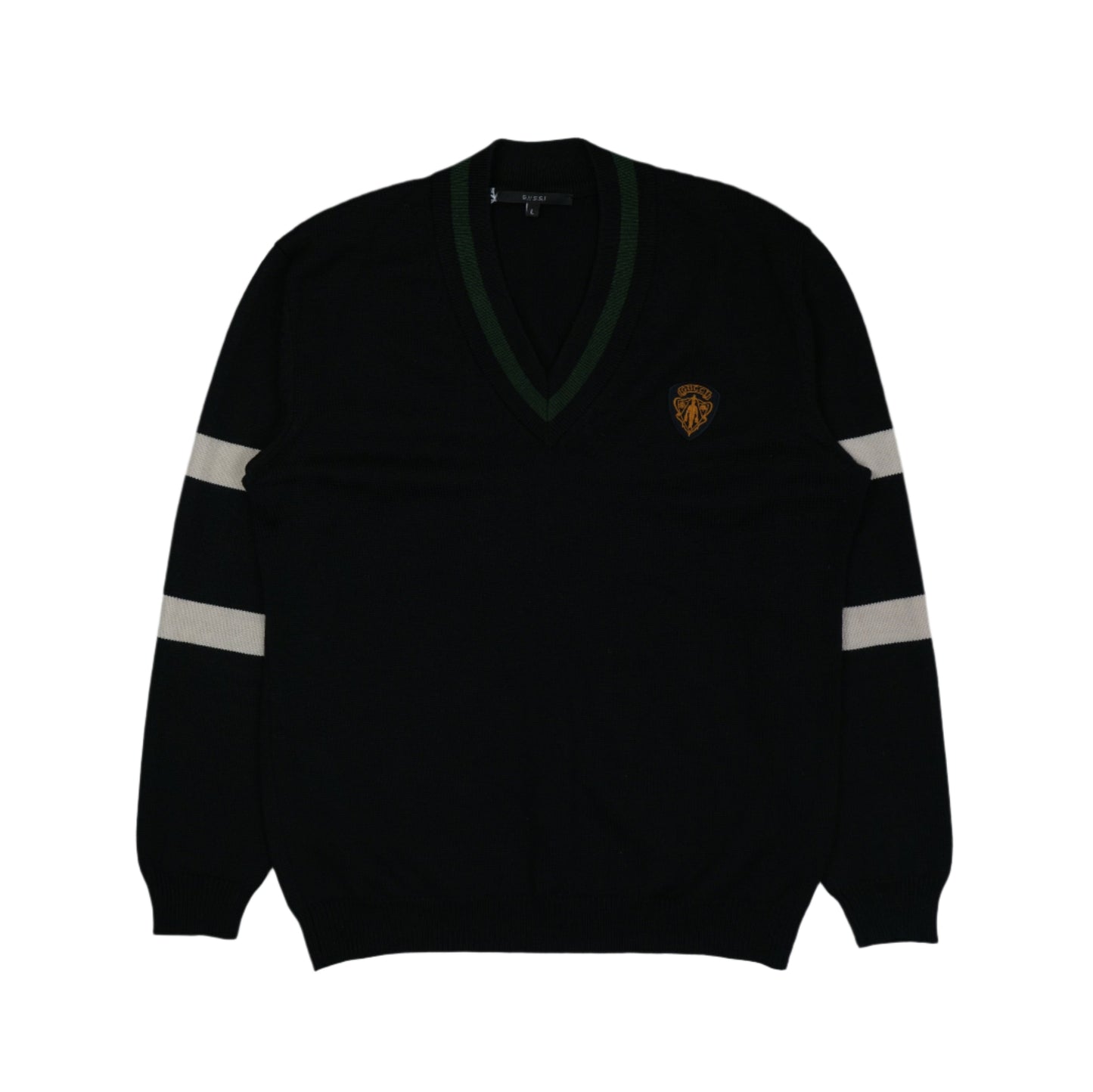 Gucci  Black Wool V-Neck Sweatshirt