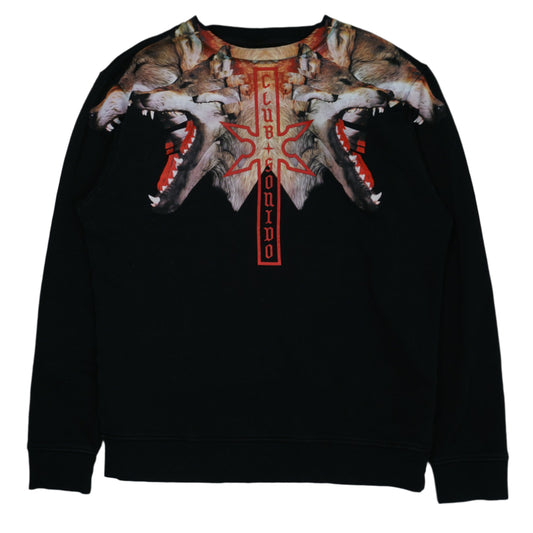Marcelo Burlon Wolf Print Black Crewneck