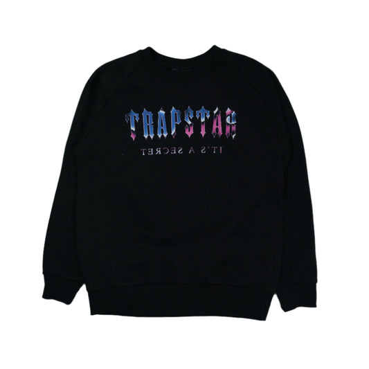 Trapstar Liquid Chrome Logo Black Sweatshirt