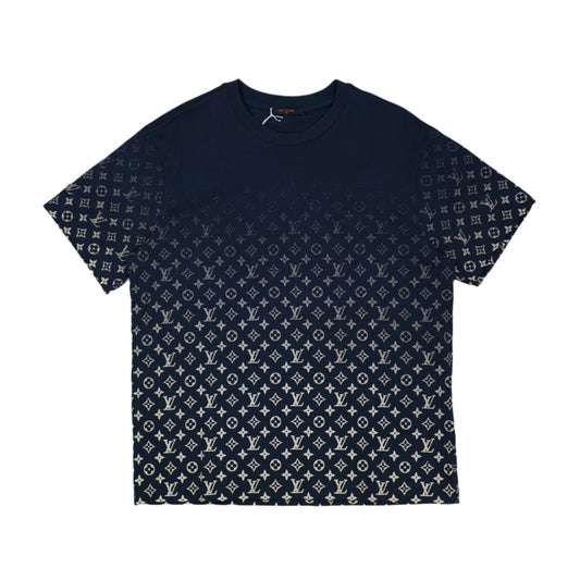 Louis Vuitton Cream White/Navy Grandient Monogram T-Shirt