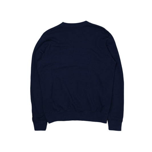 Ovo Chest Text Logo Navy Blue Crewneck