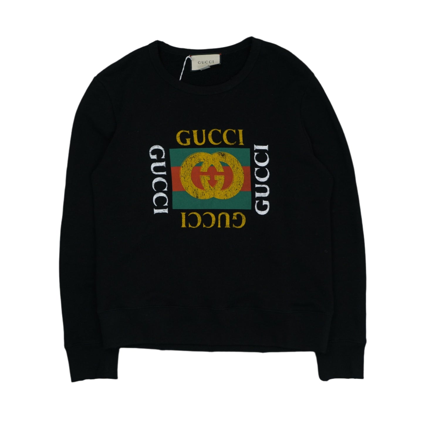 Gucci Fake Logo Black Crewneck