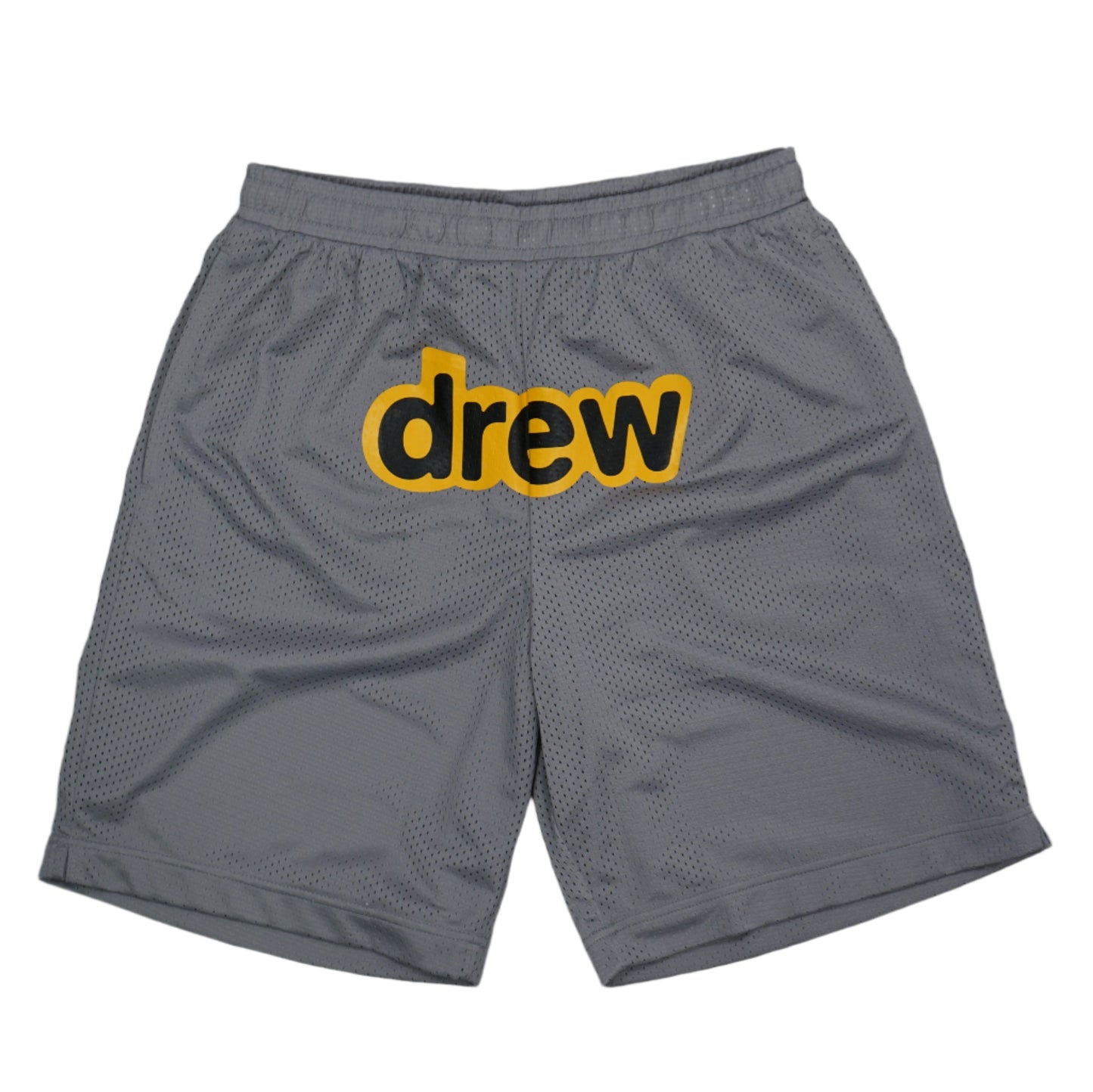 Drew Yellow Logo Grey Gym Shorts