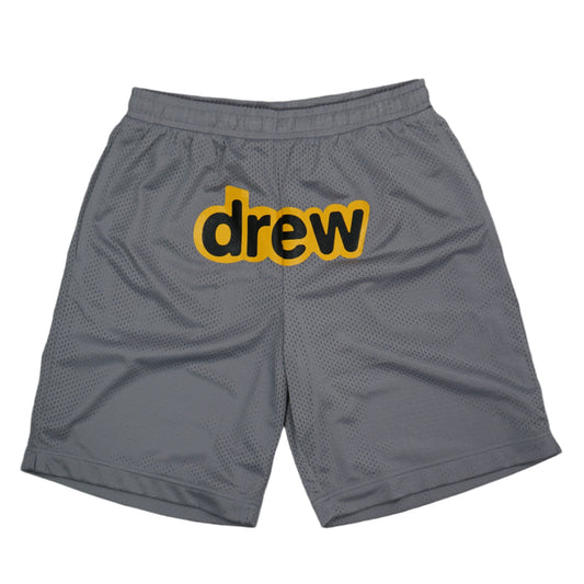 Drew Yellow Logo Grey Gym Shorts