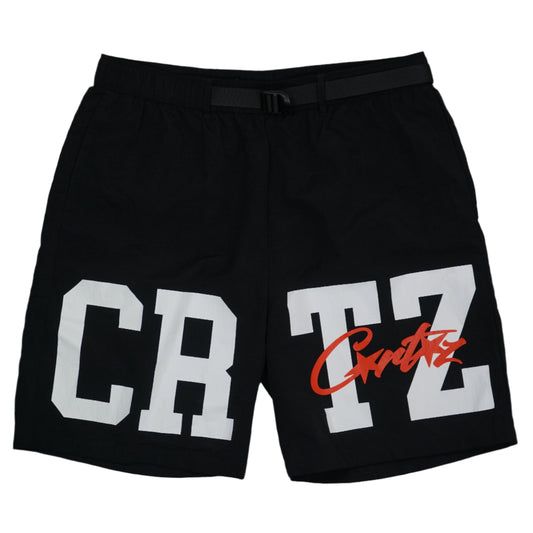 Corteiz CRTZ Nylon Black Shorts