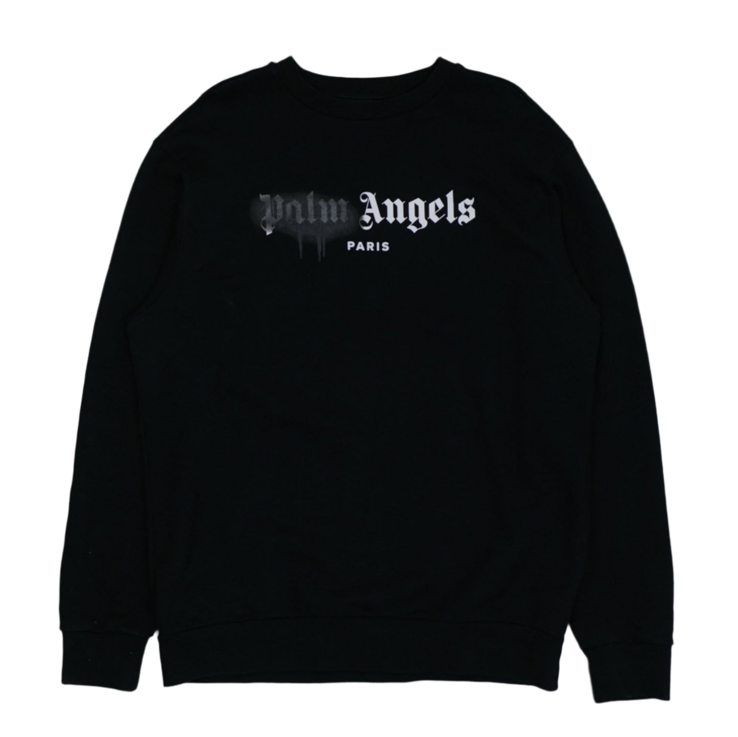 Palm Angels Spray Print Paris Black Crewneck