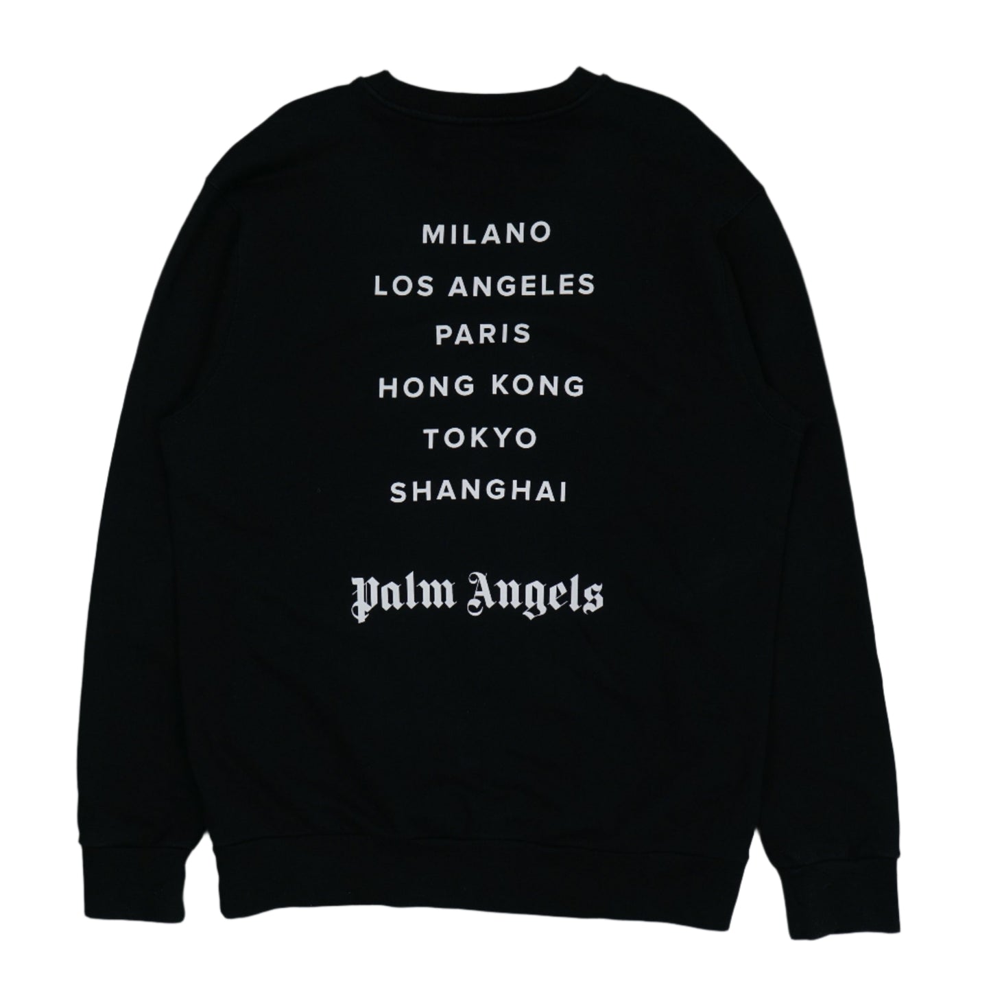 Palm Angels Spray Print Paris Black Crewneck