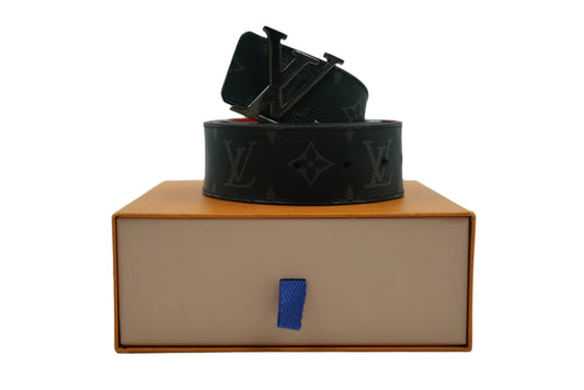 Louis Vuitton Black Monogram Reversible Red Belt