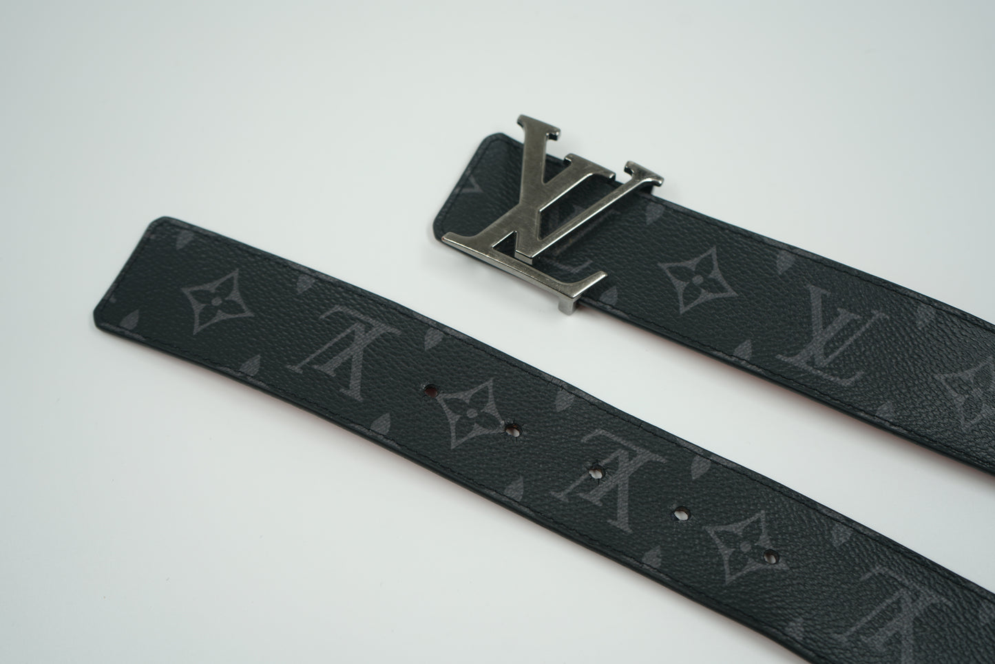 Louis Vuitton Black Monogram Reversible Red Belt