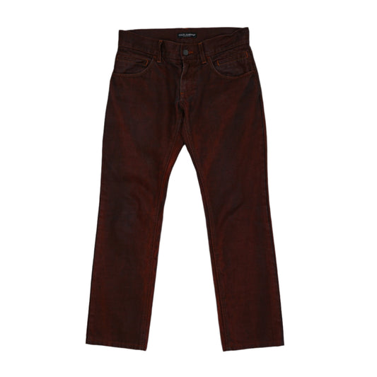 Dolce o Gabbana Red Waxed Jeans