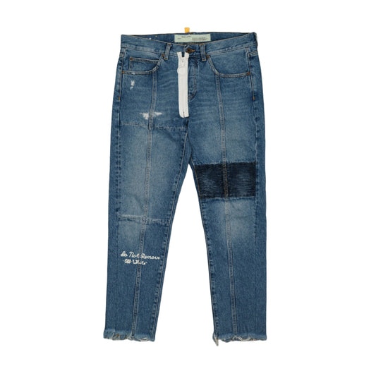 Off-White Do Not Remove Blue Denim Jeans