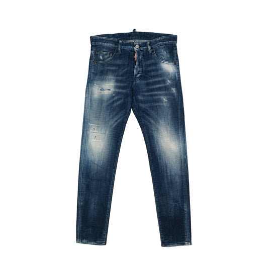 Dsquared2 Clement Jean Orange Stains Blue Jeans