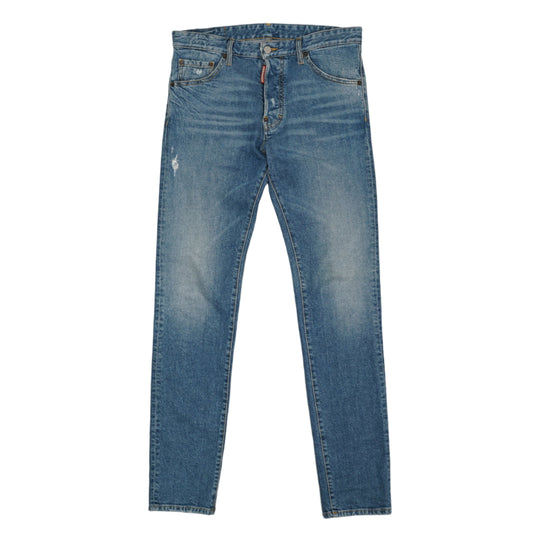 Dsquared2 Cool Guy Plain Blue Denim Tier Jeans