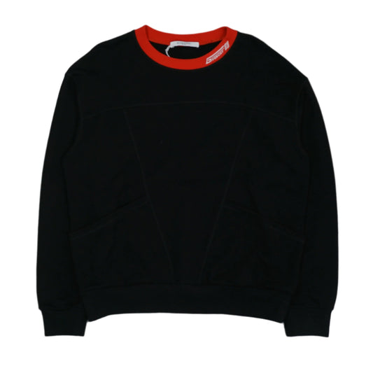 Givenchy Embroidered Logo Red Neck Black Crewneck