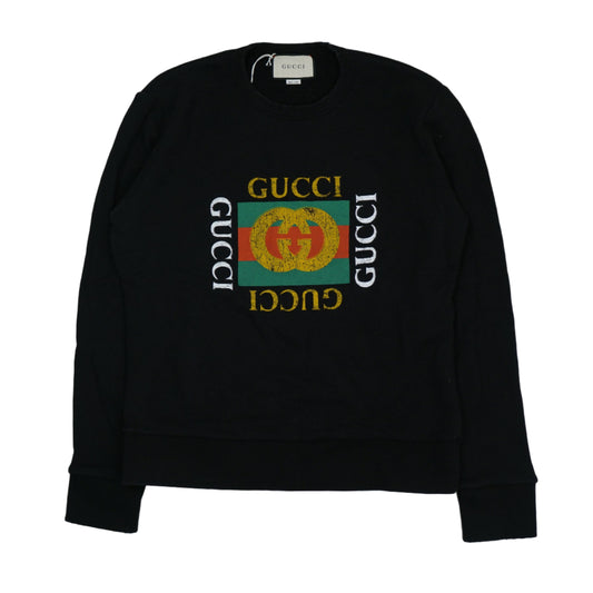 Gucci Vintage Logo Black Crewneck