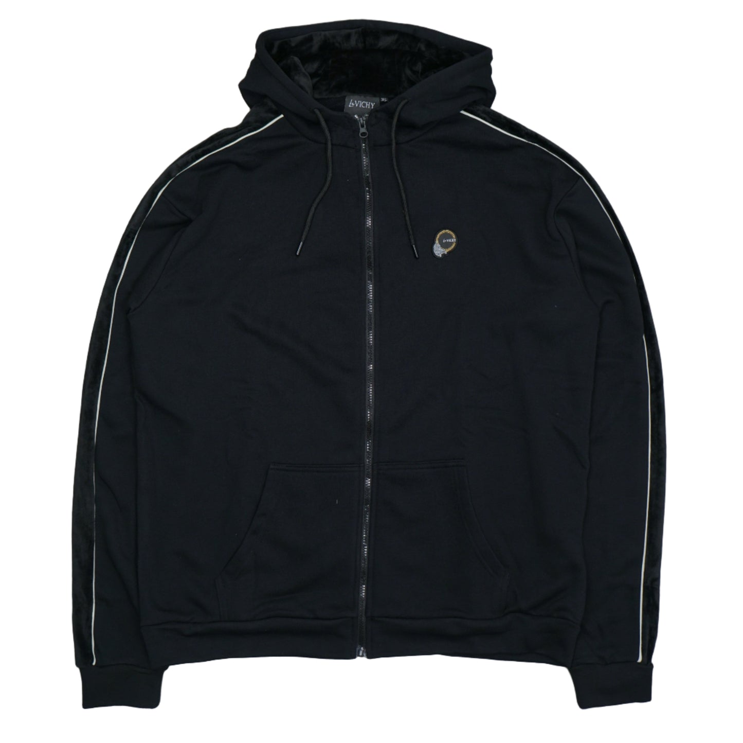 Lavichy Zip-Up Black Hoodie
