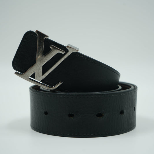 Louis Vuitton Silver Buckle Brown/Black Reversible Belt