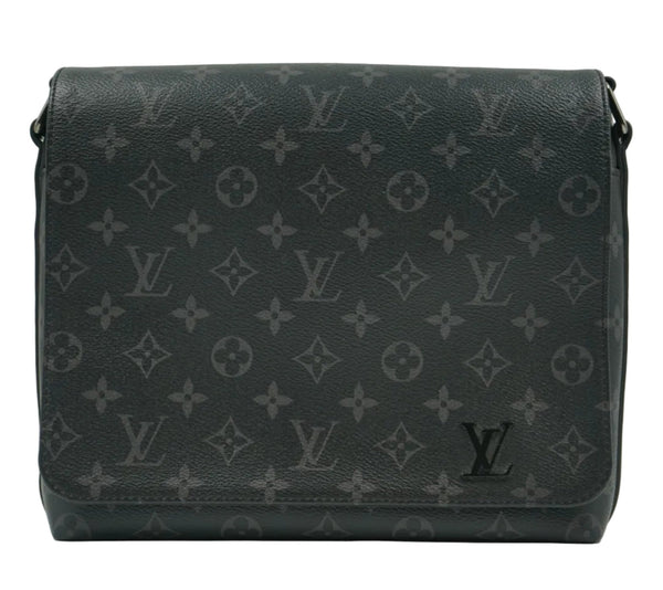 Louis Vuitton Eclipse Monogram Logo Black Messenger Bag