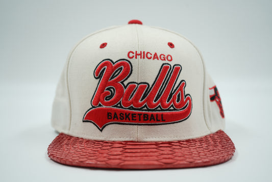 Mitchell And Ness Chicago Bulls White Snake Skin Cap