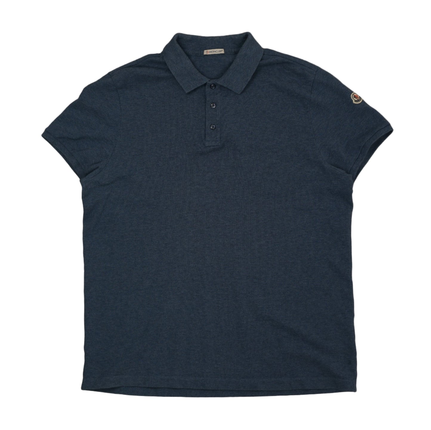 Moncler Maglia Polo Manica Corta Denim Blue Pike